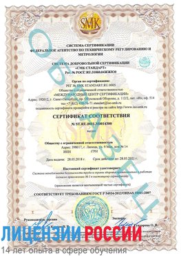 Образец сертификата соответствия Калач Сертификат OHSAS 18001
